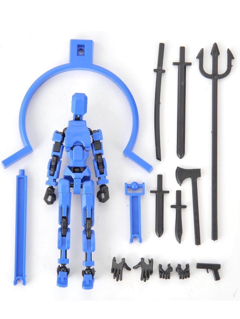 Blue Articulated Action Figure with Accessories - Kids Toys